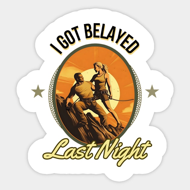 Rock Climbing: Last Night Blk Sticker by aim parva